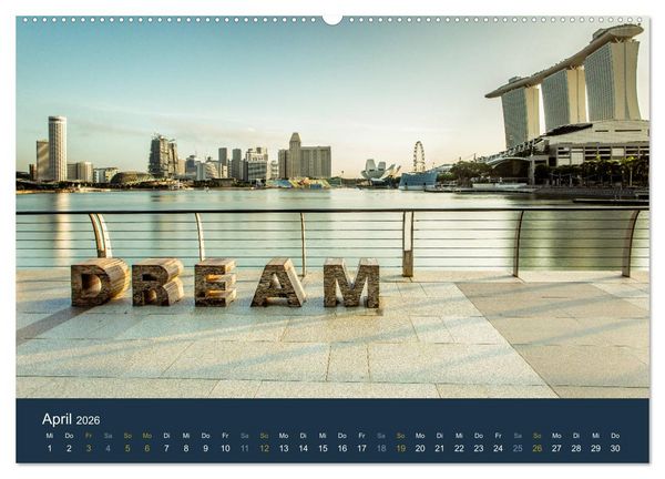 Produktbild: Singapur bei Nacht und Tag (Wandkalender 2026 DIN A2 quer), CALVENDO Monatskalender