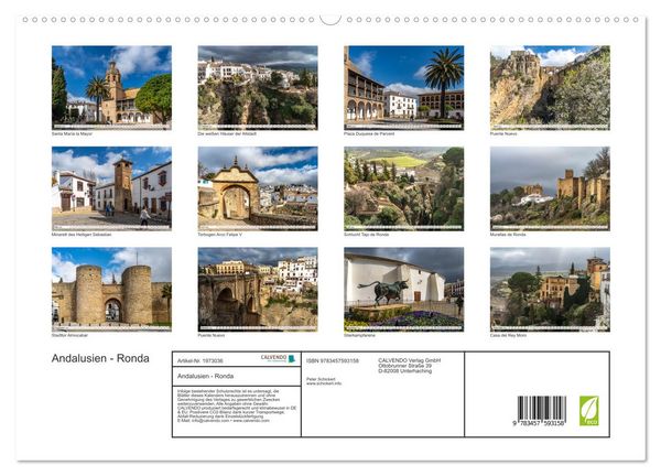 Produktbild: Andalusien - Ronda (hochwertiger Premium Wandkalender 2026 DIN A2 quer), Kunstdruck in Hochglanz