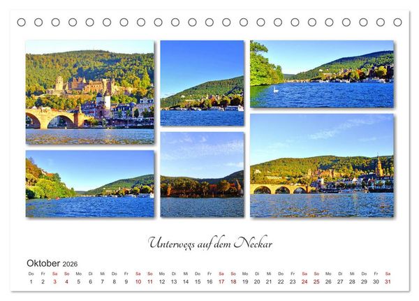 Produktbild: Heidelberg Fotocollagen (Tischkalender 2026 DIN A5 quer), CALVENDO Monatskalender