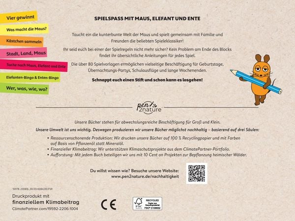 Produktbild: Die Maus - Mein Spieleblock