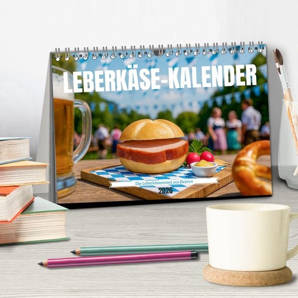 Produktbild: Leberk&auml;se-Kalender - Die Leberk&auml;ssemmel aus Bayern (Tischkalender 2026 DIN A5 quer), CALVENDO Monatskalender