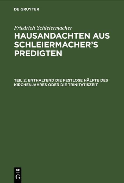 Produktbild: Enthaltend die festlose H&auml;lfte des Kirchenjahres oder die Trinitatiszeit
