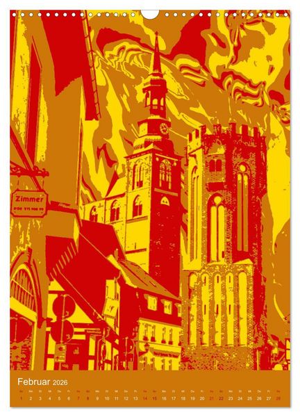 Produktbild: Die poppigen T&uuml;rme von Tangerm&uuml;nde (Wandkalender 2026 DIN A3 hoch), CALVENDO Monatskalender
