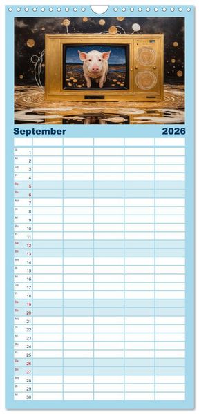 Produktbild: Familienplaner 2026 - N&auml;chtliche Traumwelten mit 5 Spalten (Wandkalender, 21 x 45 cm) CALVENDO