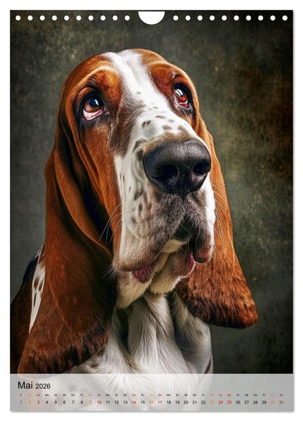 Produktbild: Basset Hound - freundlich und anh&auml;nglich (Wandkalender 2026 DIN A4 hoch), CALVENDO Monatskalender