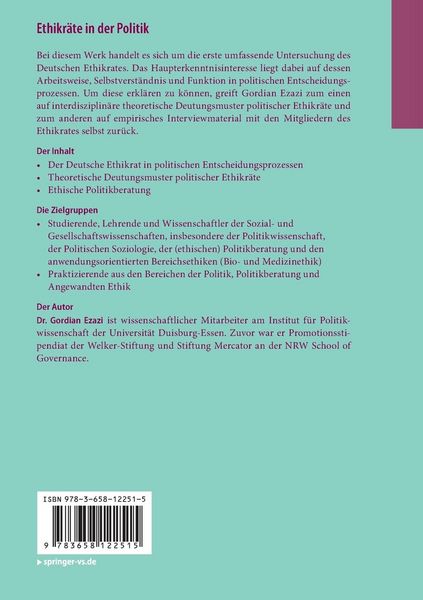 Produktbild: Ethikr&auml;te in der Politik
