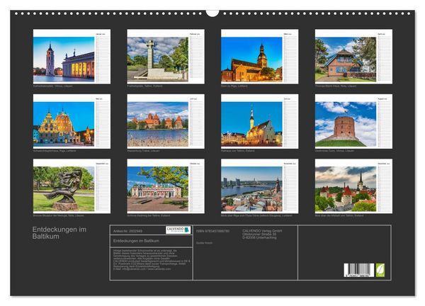 Produktbild: Entdeckungen im Baltikum (Wandkalender 2026 DIN A2 quer), CALVENDO Monatskalender