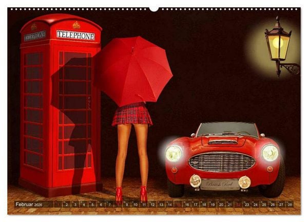 Produktbild: Oldtimer und Pin-Up Girls by Mausopardia (hochwertiger Premium Wandkalender 2026 DIN A2 quer), Kunstdruck in Hochglanz