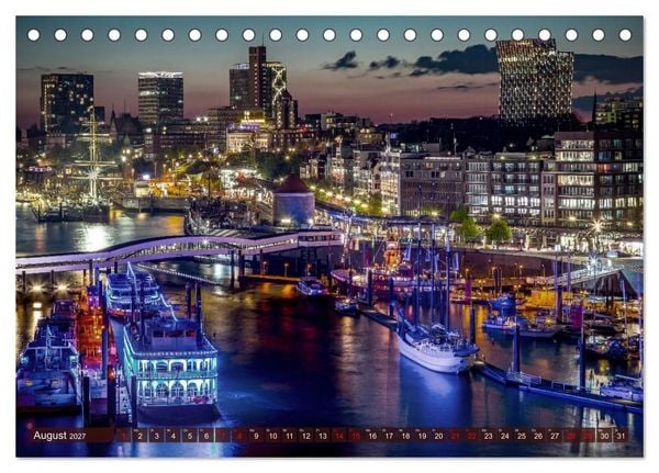 Produktbild: Magic Nights Hamburg (Tischkalender 2027 DIN A5 quer), CALVENDO Monatskalender