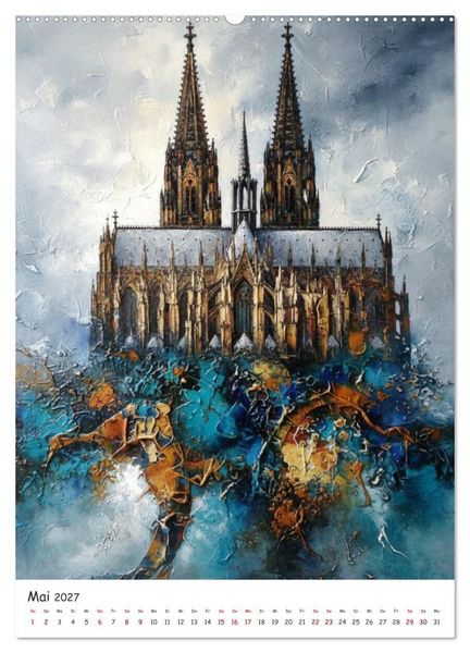 Produktbild: K&ouml;lner Dom-Impressionen: Eine k&uuml;nstlerische Reise (hochwertiger Premium Wandkalender 2027 DIN A2 hoch), Kunstdruck in Hochglanz