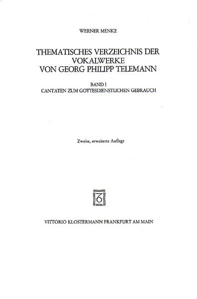 Thematisches Verzeichnis der Vokalwerke von Georg Philipp Telemann -
