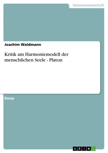 Produktbild: Kritik am Harmoniemodell der menschlichen Seele - Platon