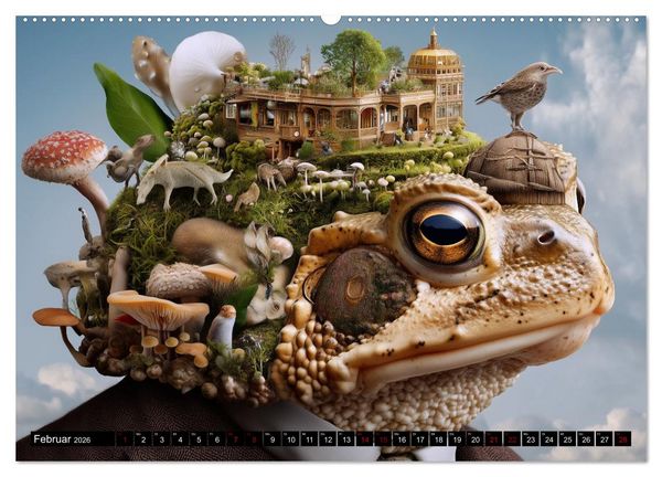 Produktbild: Toadtopia. Fantastische Kr&ouml;tenwelten (hochwertiger Premium Wandkalender 2026 DIN A2 quer), Kunstdruck in Hochglanz