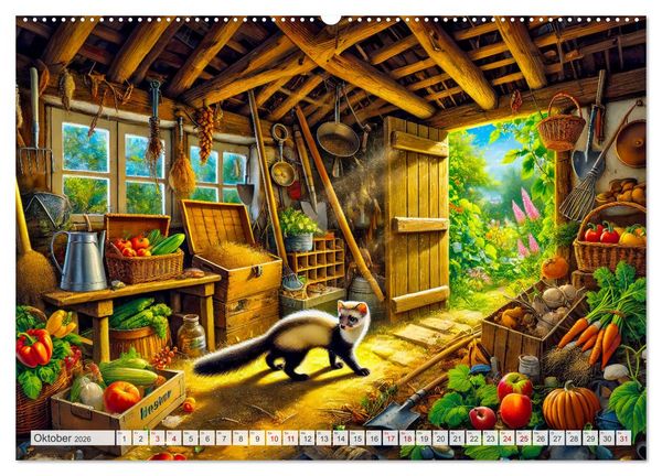 Produktbild: Tiere im Garten - Tierische Begegnungen in der gr&uuml;nen Oase (Wandkalender 2026 DIN A2 quer), CALVENDO Monatskalender