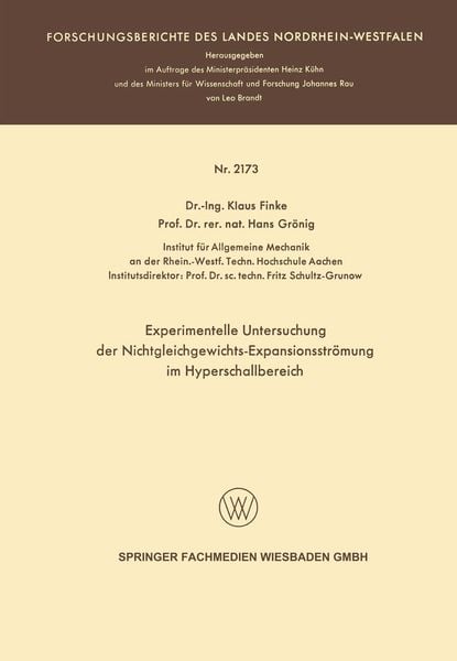 Produktbild: Experimentelle Untersuchung der Nichtgleichgewichts-Expansionsstr&ouml;mung im Hyperschallbereich