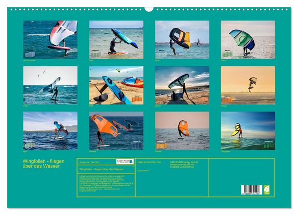 Produktbild: Wingfoilen - fliegen &uuml;ber das Wasser (Wandkalender 2026 DIN A2 quer), CALVENDO Monatskalender