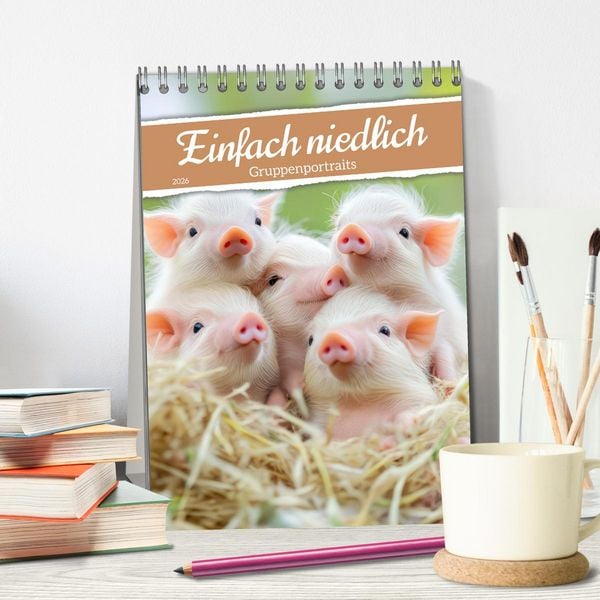 Produktbild: Einfach niedlich - Gruppenportraits (Tischkalender 2026 DIN A5 hoch), CALVENDO Monatskalender