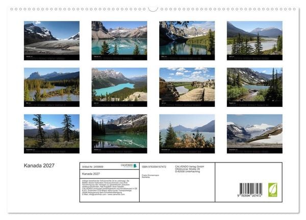Produktbild: Kanada 2027 (hochwertiger Premium Wandkalender 2027 DIN A2 quer), Kunstdruck in Hochglanz