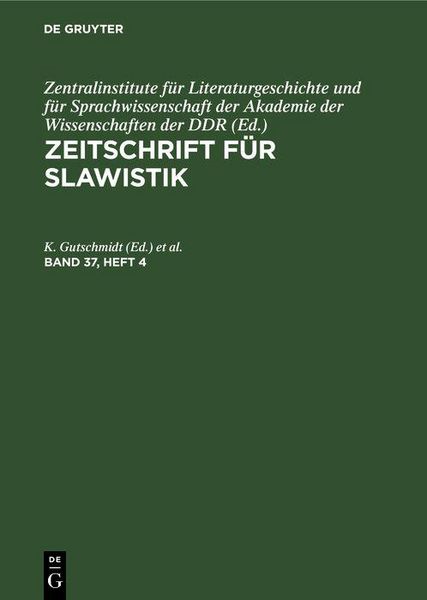 Produktbild: Zeitschrift f&uuml;r Slawistik