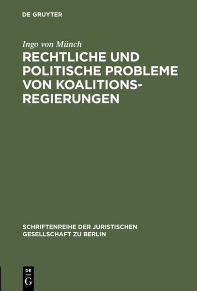 Produktbild: Rechtliche und politische Probleme von Koalitionsregierungen