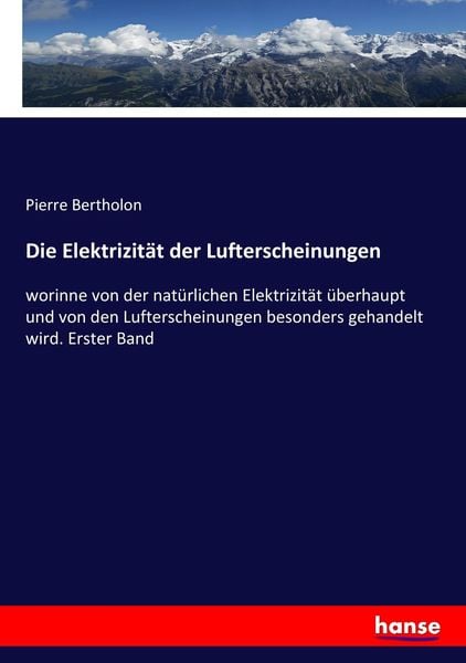 Produktbild: Die Elektrizit&auml;t der Lufterscheinungen