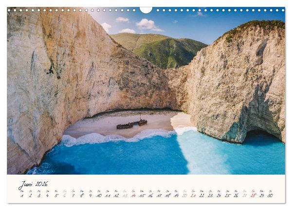 Produktbild: Griechenland - Malerische K&uuml;sten auf Zakynthos und Lefkada (Wandkalender 2026 DIN A3 quer), CALVENDO Monatskalender