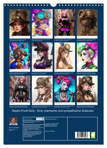 Produktbild: Steam-Punk-Girls - Eine charmante und sympathische Subkultur (Wandkalender 2026 DIN A3 hoch), CALVENDO Monatskalender