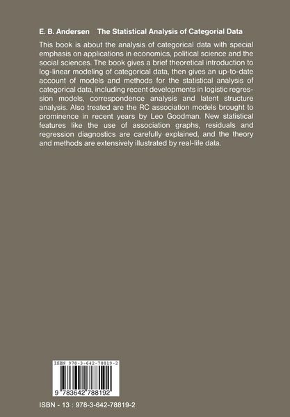 Produktbild: The Statistical Analysis of Categorical Data