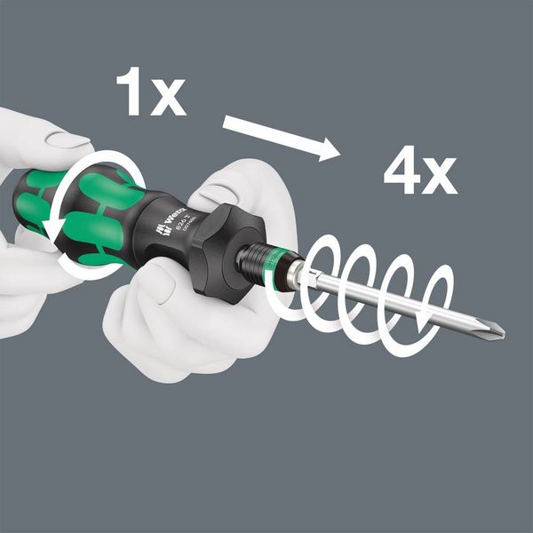 Produktbild: Wera Kompakt Turbo Imperial 1 05057483001 Bit-Set 19teilig 1/4\" (6.3 mm) inkl. Bithalter-Schraubendreher, inkl. Drehmoment-Adapter