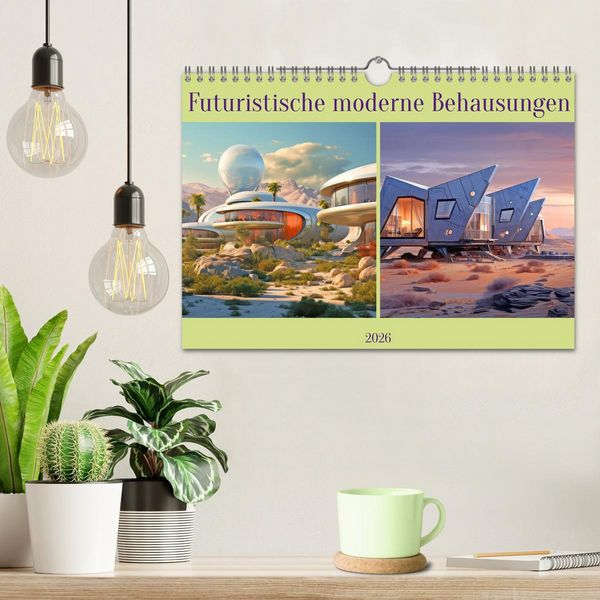 Produktbild: Futuristische moderne Behausungen (Wandkalender 2026 DIN A4 quer), CALVENDO Monatskalender