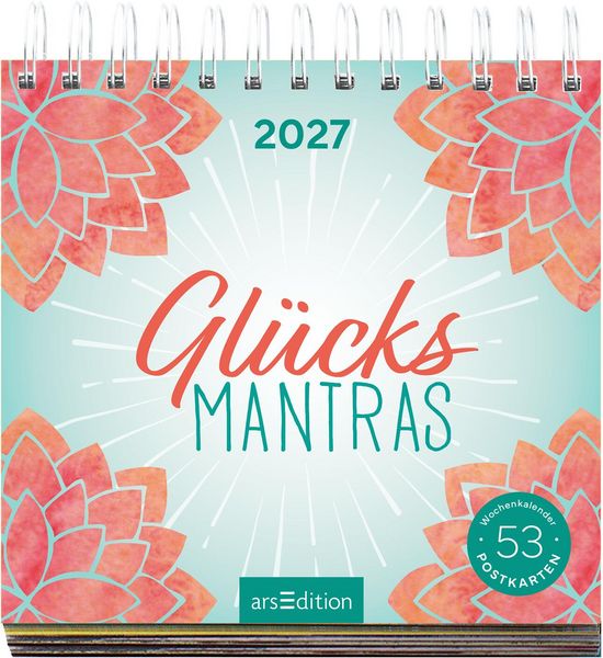 Produktbild: Postkartenkalender Gl&uuml;cksmantras 2027