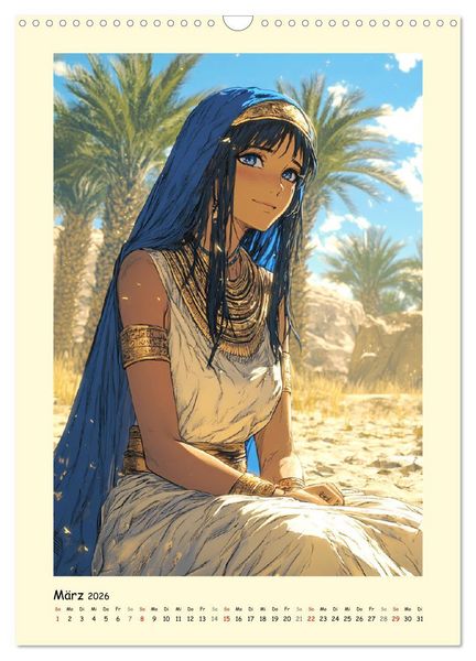 Produktbild: Im alten &Auml;gypten. Manga-M&auml;dchen im Pharaonenland (Wandkalender 2026 DIN A3 hoch), CALVENDO Monatskalender