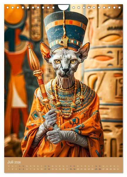 Produktbild: &Auml;gyptens Katzen - G&ouml;ttliche Eleganz im Stile der Pharaonen (Wandkalender 2026 DIN A4 hoch), CALVENDO Monatskalender