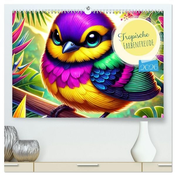 Produktbild: Tropische Farbenfreude (hochwertiger Premium Wandkalender 2026 DIN A2 quer), Kunstdruck in Hochglanz