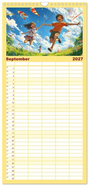 Produktbild: Familienplaner 2027 - Anime Kalender &ndash; Charaktere im Slice-of-Life Stil mit 5 Spalten (Wandkalender, 21 x 45 cm) CALVENDO