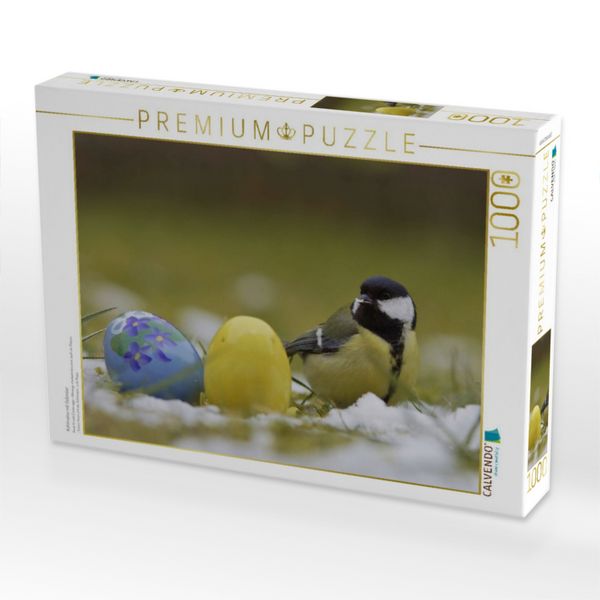 Produktbild: CALVENDO Puzzle Kohlmeise mit Ostereier | 1000 Teile Lege-Gr&ouml;&szlig;e 64x48cm Foto-Puzzle f&uuml;r gl&uuml;ckliche Stunden