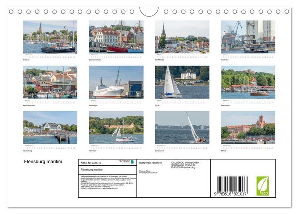 Produktbild: Flensburg maritim (Wandkalender 2027 DIN A4 quer), CALVENDO Monatskalender
