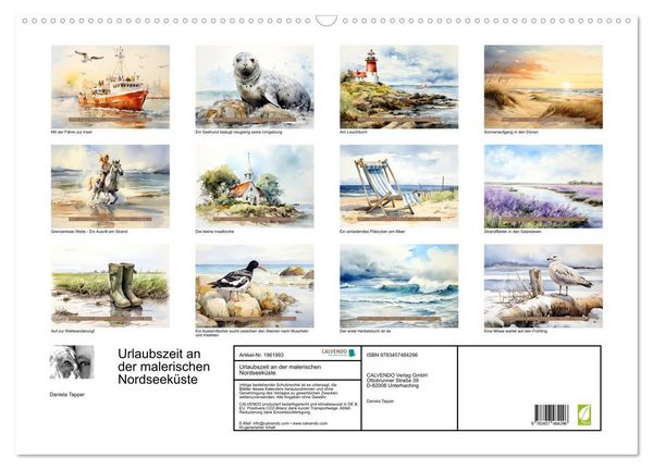 Produktbild: Urlaubszeit an der malerischen Nordseek&uuml;ste (Wandkalender 2026 DIN A2 quer), CALVENDO Monatskalender