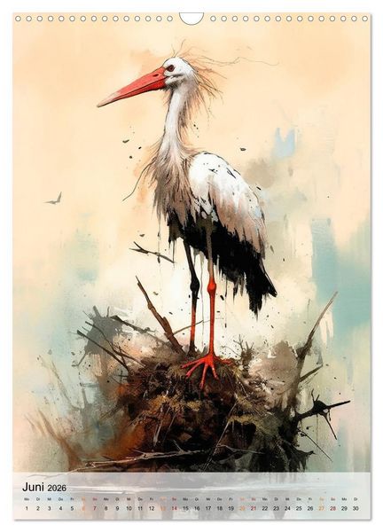 Produktbild: Einzigartig - dieser Storch (Wandkalender 2026 DIN A3 hoch), CALVENDO Monatskalender