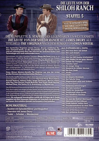 Produktbild: Die Leute von der Shiloh Ranch - Staffel 5 (HD-Remastered) (Fernsehjuwelen) [10 DVDs]