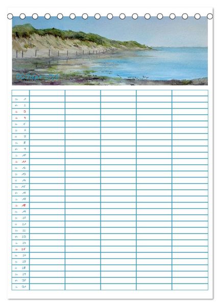 Produktbild: Amrumaquarelle (Tischkalender 2026 DIN A5 hoch), CALVENDO Monatskalender