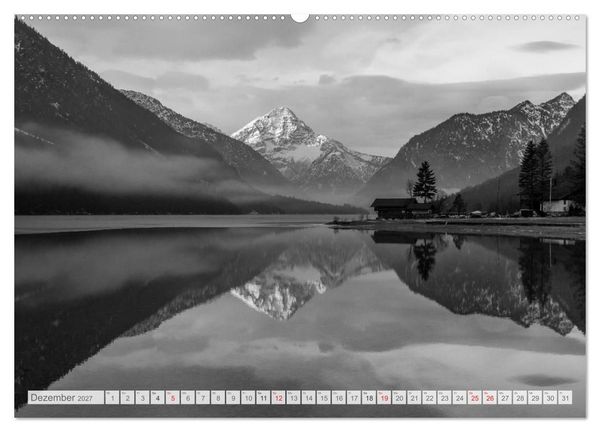 Produktbild: Bergpixels Schwarz-Wei&szlig;e Gebirgstr&auml;ume (hochwertiger Premium Wandkalender 2027 DIN A2 quer), Kunstdruck in Hochglanz