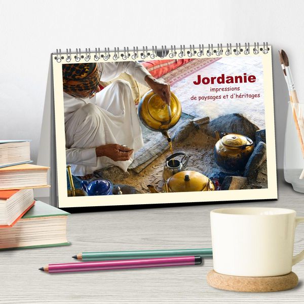 Produktbild: Jordanie - impressions de paysages et d'h&eacute;ritages (Calendrier de bureau 2026 DIN A5 vertical), CALVENDO calendrier mensuel