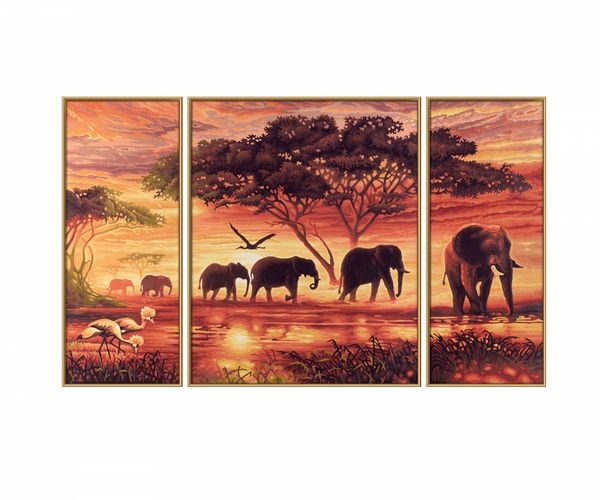 Produktbild: Schipper Malen nach Zahlen: Elefanten Karawane, 50 x 80 cm