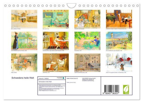 Produktbild: Schwedens heile Welt (Wandkalender 2026 DIN A4 quer), CALVENDO Monatskalender