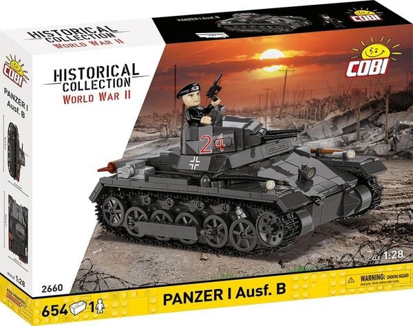 COBI Historical Collection 2660 - Panzer I Ausf. B, WWII, Bausatz 1:28, 654+1 Klemmbausteine