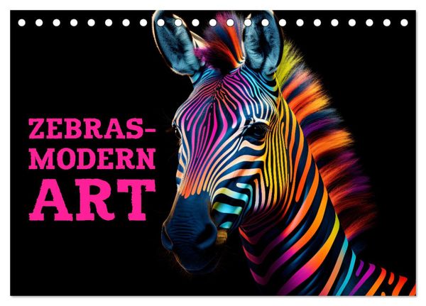 Produktbild: ZEBRAS - Modern Art (Tischkalender 2026 DIN A5 quer), CALVENDO Monatskalender