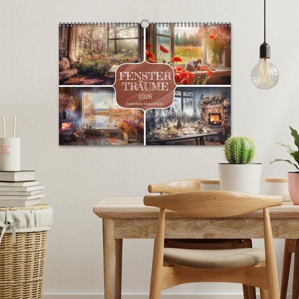 Produktbild: Fenstertr&auml;ume (Wandkalender 2026 DIN A3 quer), CALVENDO Monatskalender
