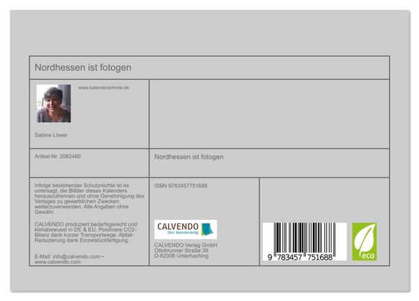 Produktbild: Nordhessen ist fotogen (Tischkalender 2026 DIN A5 quer), CALVENDO Monatskalender