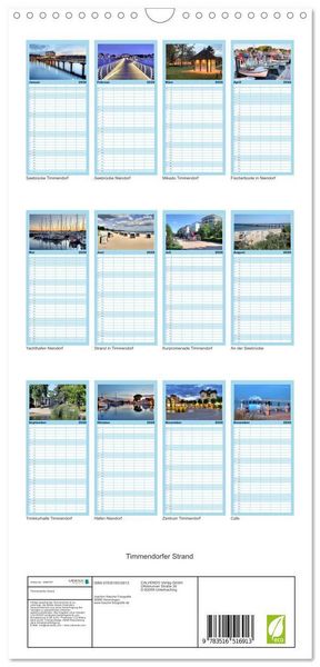 Produktbild: Familienplaner 2026 - Timmendorfer Strand mit 5 Spalten (Wandkalender, 21 x 45 cm) CALVENDO